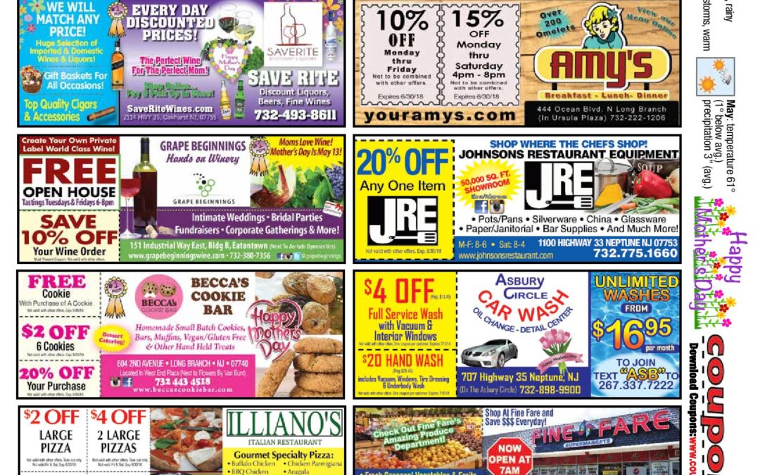 April 2018 COUPON CONNECTION/MOTHER’S DAY – Click Here To See Coupons