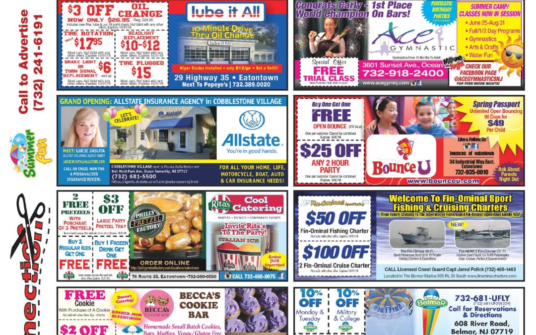 JULY/2018 COUPON CONNECTION/SUMMER FUN – Click here to see coupons