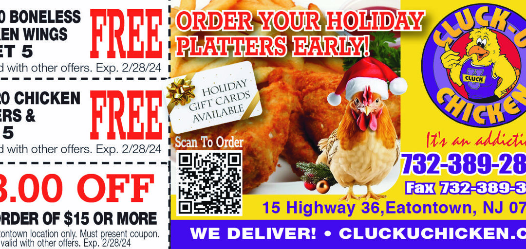 Cluck U Chicken In Eatontown…Chicken Wings…Chicken Fingers & More