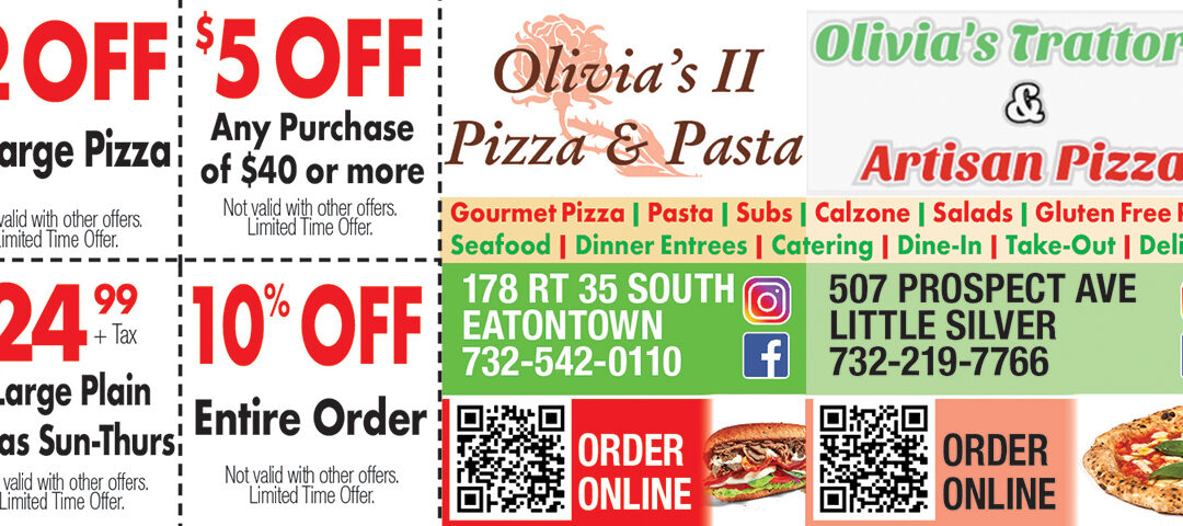 Olivia’s ll Pizza & Pasta In Eatontown & Olivia’s Trattoria In Little Silver