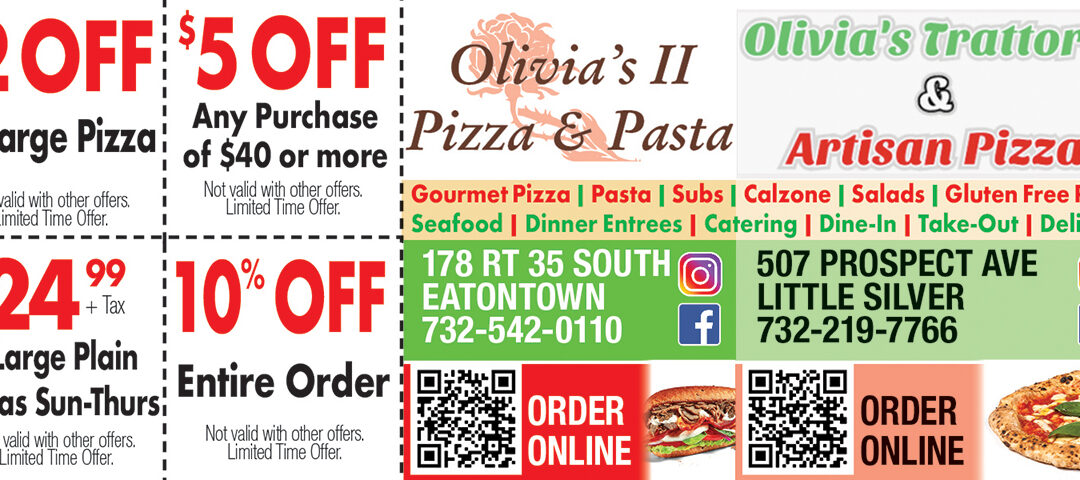 Olivia’s Pizza & Pasta In Eatontown/Olivia’s Trattoria In Little Silver