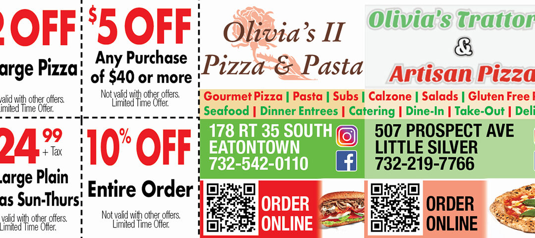 Olivia’s II Pizaa & Pasta In Eatontown/Olivia’s Trattoria In Little Silver