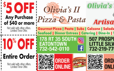 Olivia’s Pizza & Pasta II In Eatontown/Olivia’s Trattoria & Artisan Pizza In Little Silver