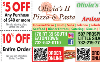 Olivia’s II Pizza & Pasta In Eatontown/ Olivia’s Trattoria & Artisan Pizza In Little Silver