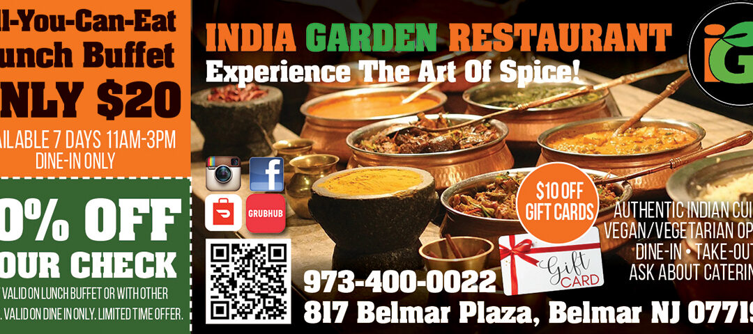 India Garden Restaurant In Belmar…All-You-Eat Authentic Indian Lunch Buffet