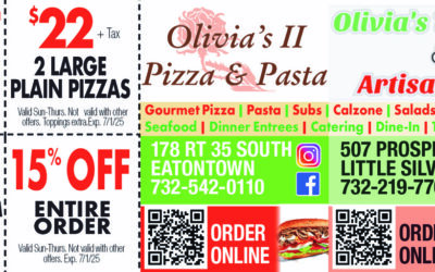 Olivia’s II Pizza & Pasta In Eatontown & Olivia’s Trattoria & Artisan Pizza In Little Silver