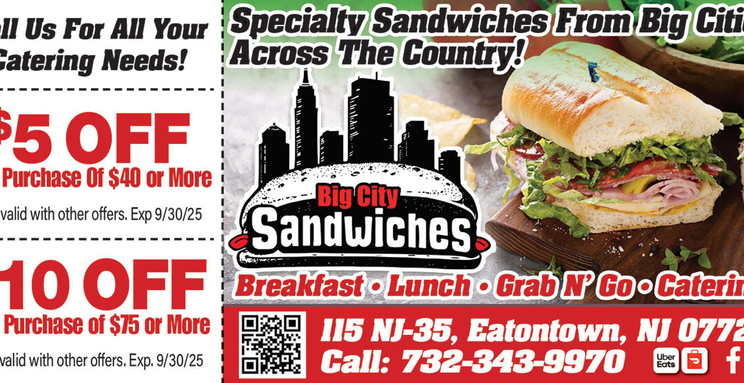 Big City Sandwiches In Eatontown Serving Specialty Gourmet Sandwiches
