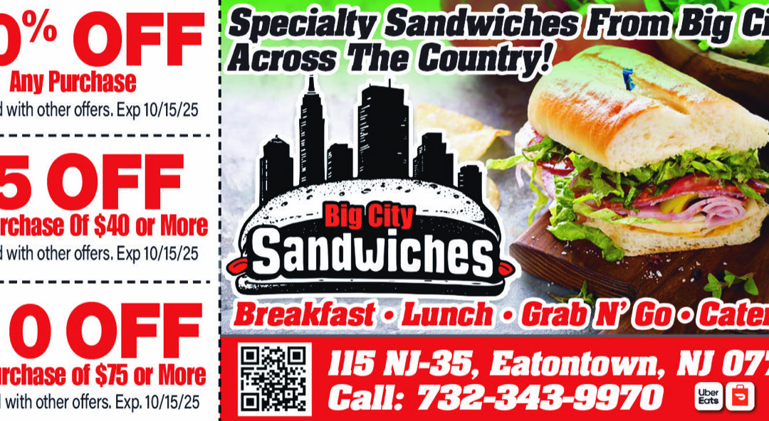 Big City Sandwiches In Eatontown Serving Specialty Sandwiches From Big Cities