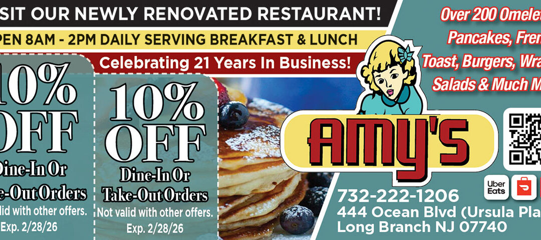 Amy’s Restaurant-Home of Over 200 Omelettes In Long Branch