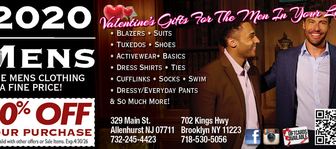 2020 MENS…Fine Mems Clothing At a Fine Price In Allenhurst