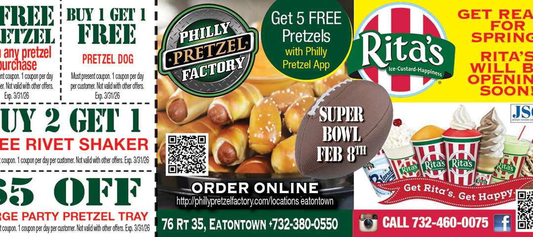 Philly Pretzel Factory  & Rita’s Italian Ices In Eatonown
