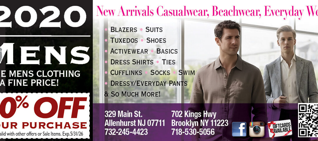 2020 Mens In Allenhurst-Fine Mens Clothing At A Fine Price!