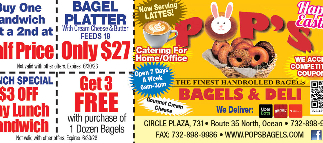 Best Bagels In Ocean @ Pop’s Bagels & Deli In Ocean Twp
