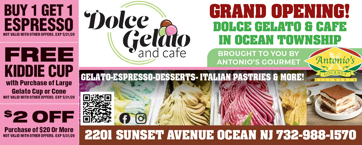 Fresh artisan gelato and espresso served at a local Ocean Township NJ gelato and café.