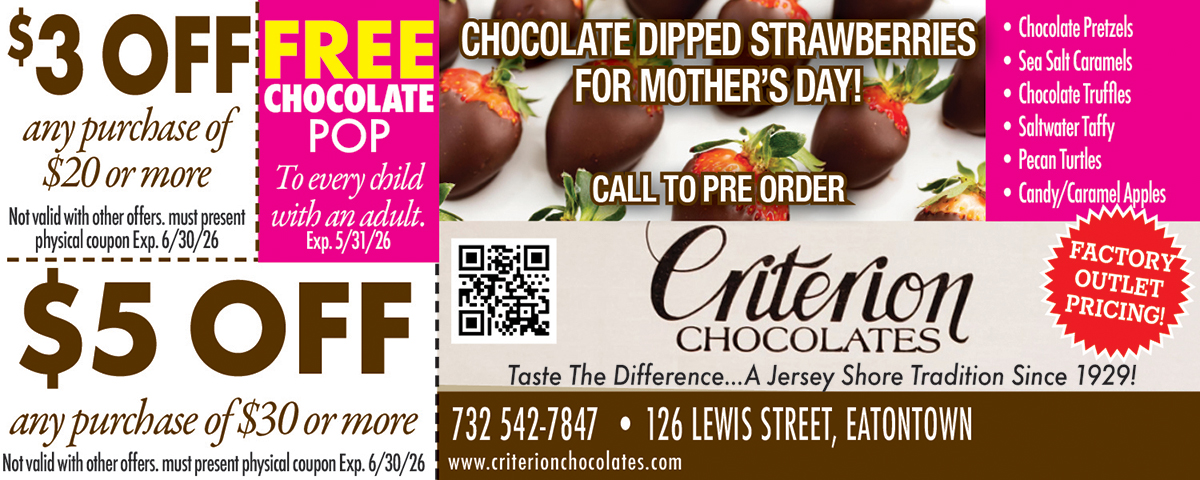 “Criterion Chocolates coupon for handmade gourmet chocolates in Eatontown NJ”