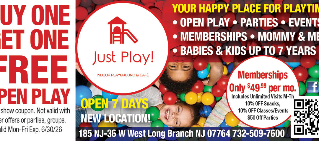 Just Play Indoor Playground & Cafe In West Long Branch-Buy 1 Get 1 Open Play Special