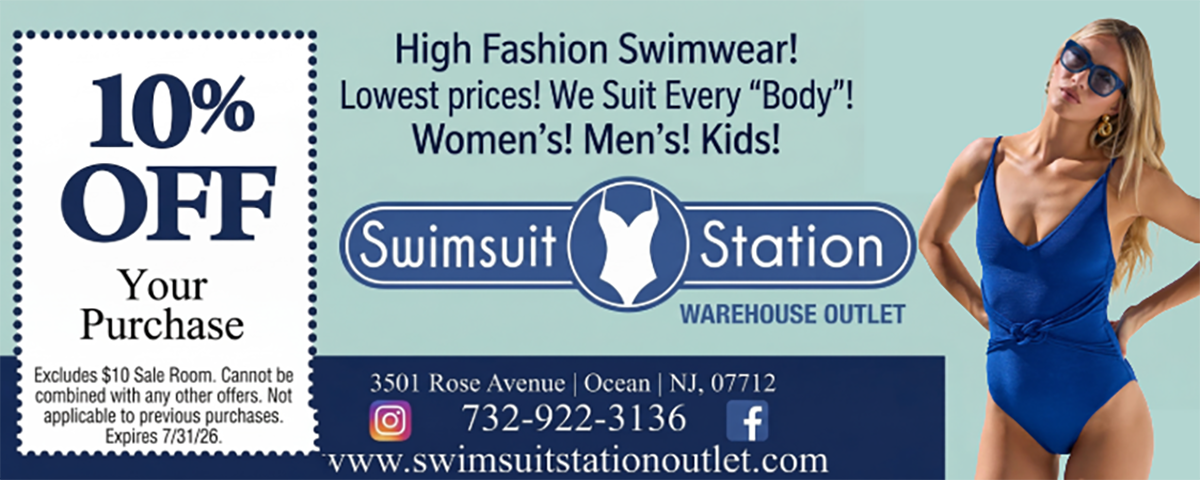 Swimsuit Station coupon for discounts on swimwear in Ocean Township, NJ