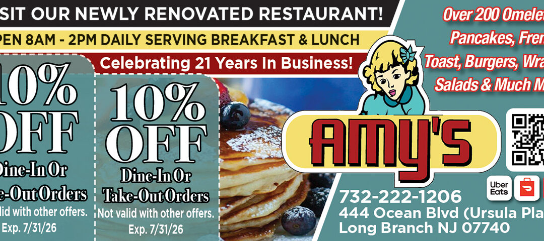 Amy’s Omelette House In Long Branch-Home Of Over 200 Omelettes