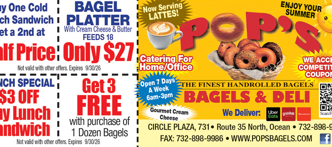 Pop’s Bagel’s & Deli In Ocean Twp-Finest Hand Rolled Bagels