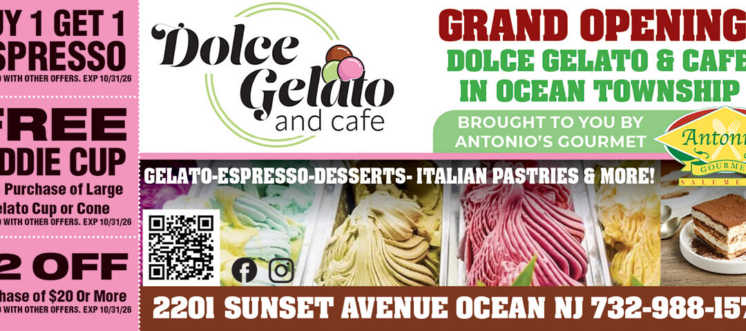 Dolce Gelato And Cafe In Ocean Township Serving Authentic Italian Gelato