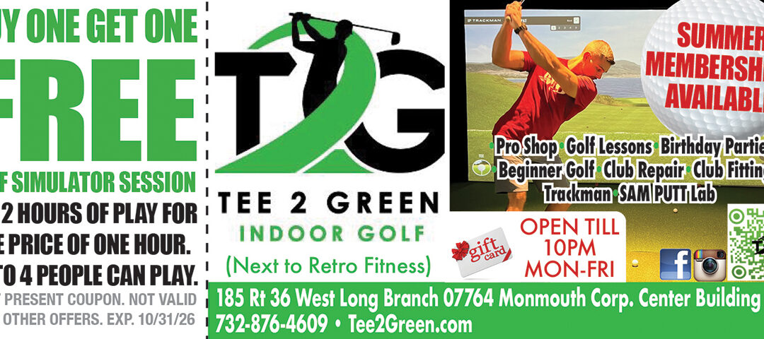 TEE 2 GREEN Indoor Golf In West Long Branch-Buy One Get One FREE Golf Session